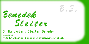 benedek sleiter business card